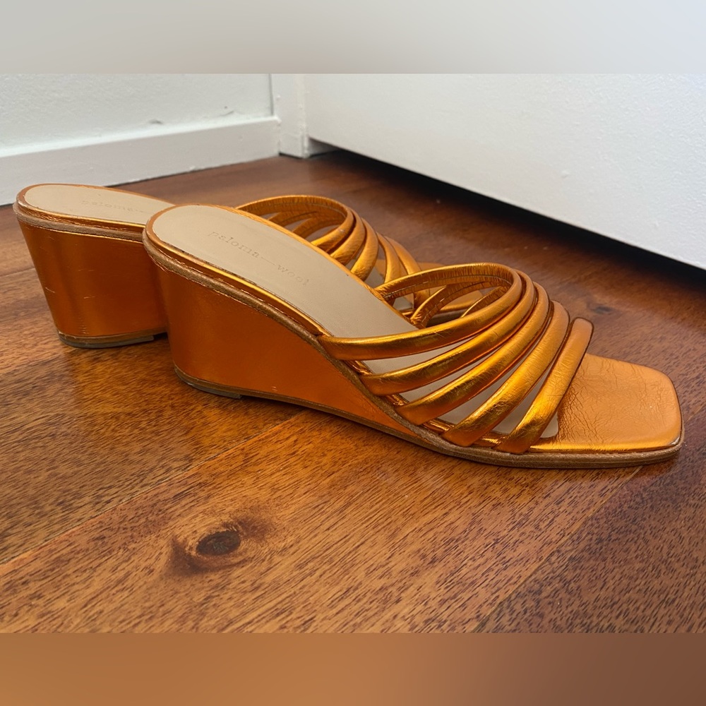 Paloma Wool Magdalene Orange Wedge Sandals 39